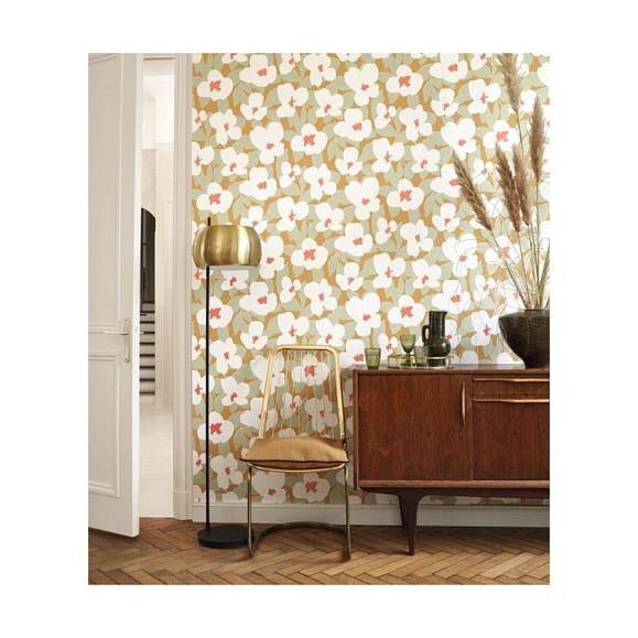 Обои Casadeco 88392323 Flower Power Jaune d'or