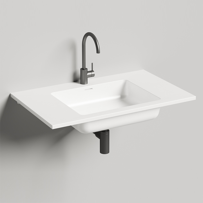 Salini Onda Раковина 80x50х16.3cм., с 1 отв., c переливом, материал: S-Stone, цвет: белый матовый