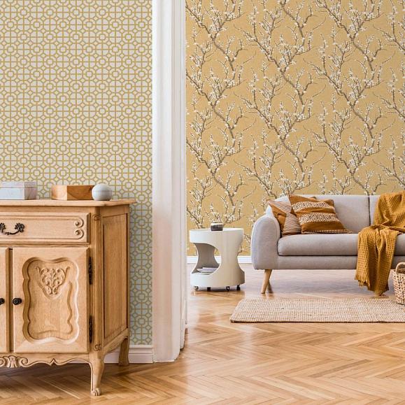 Обои Aura 1908-2 Lattice Ocher