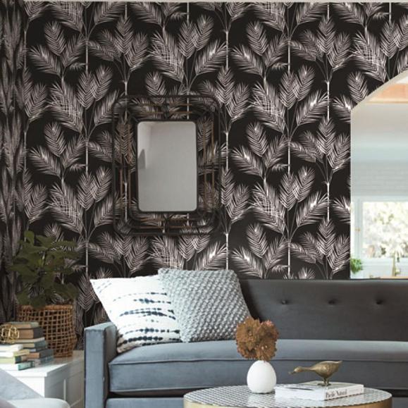 Обои York CV4409 King Palm Silhouette Black