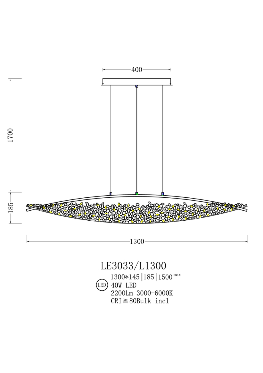 Подвесная люстра Victoria LE3033/1300L Blue