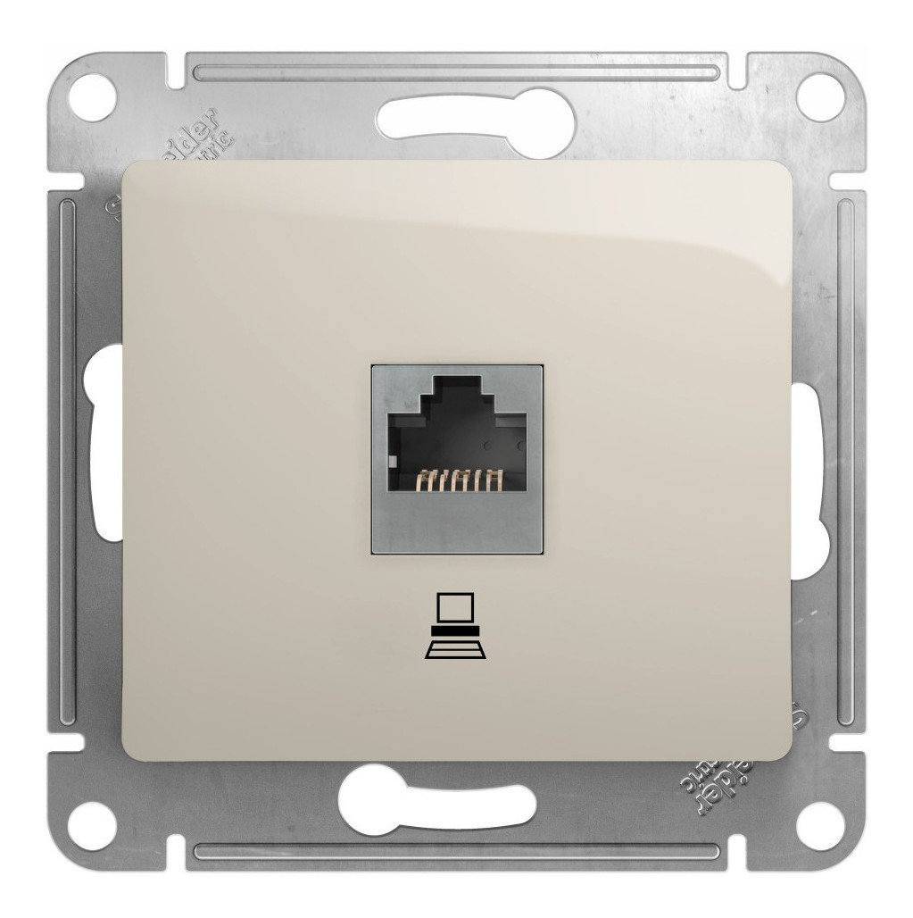 Розетка компьютерная RJ45 кат.5E Systeme Electric Glossa Молочный GSL000981K