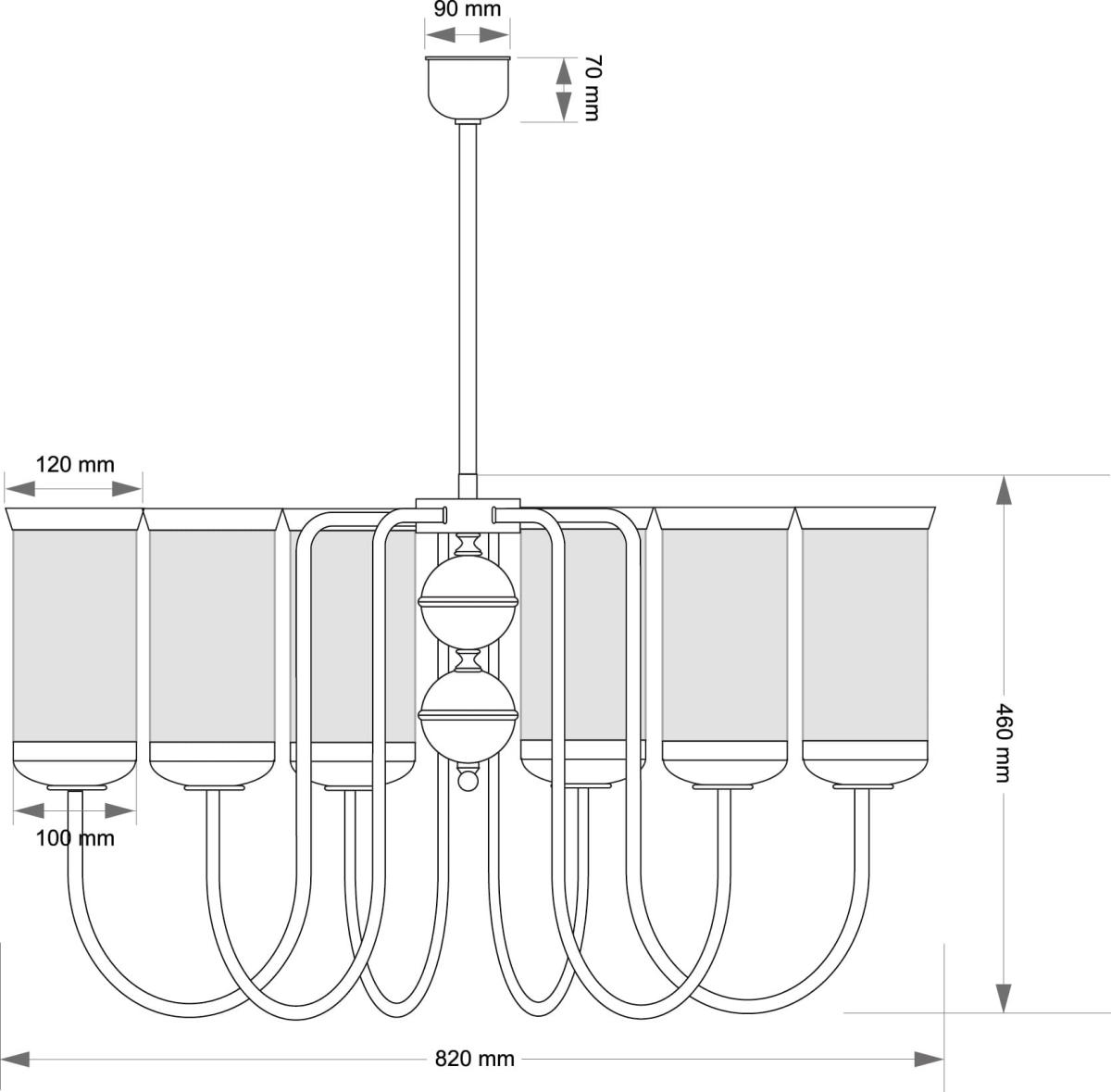 Подвесная люстра Kutek Olzano OLZ-ZW-6(P)