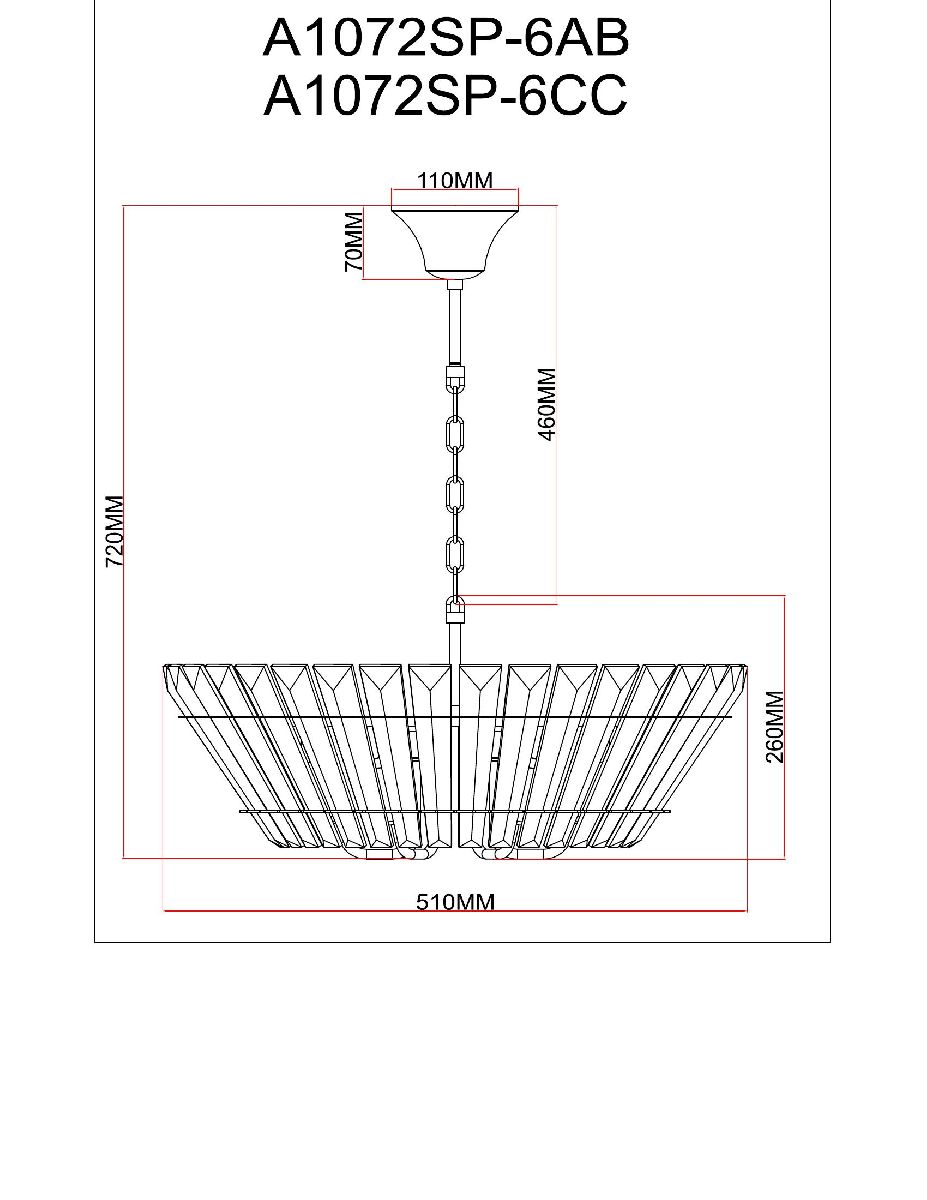 Подвесная люстра Arte Lamp Florizel A1072SP-6AB