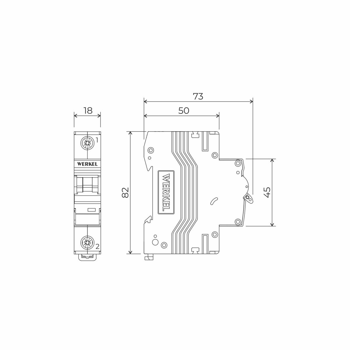 Автоматический выключатель 1P 63 A C 4,5 кА Werkel W901P634 4690389192753 a062493
