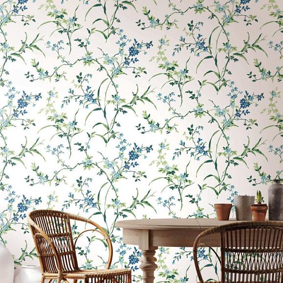 Обои York BL1744 Blossom Branches White/Blue