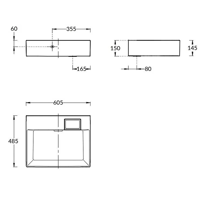 Kerama Marazzi Logica Раковина накладная, 60.5х48.5см., без отв., цвет: белый глянцевая