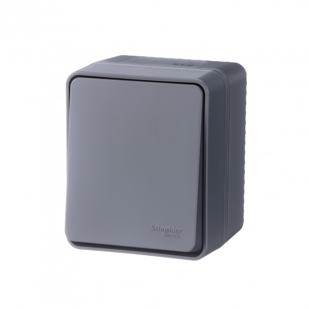Переключатель 1-клавишный 10 АХ Systeme Electric AtlasDesign Profi54 Наруж Антрацит ATN544061