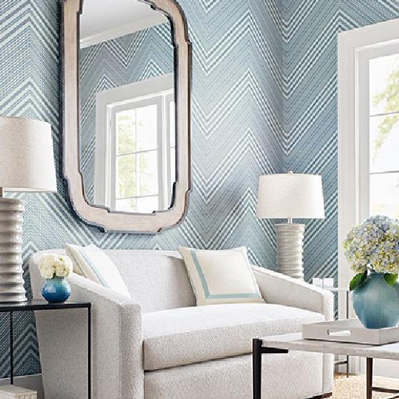 Обои Thibaut T12833 Elevation Navy and Aqua
