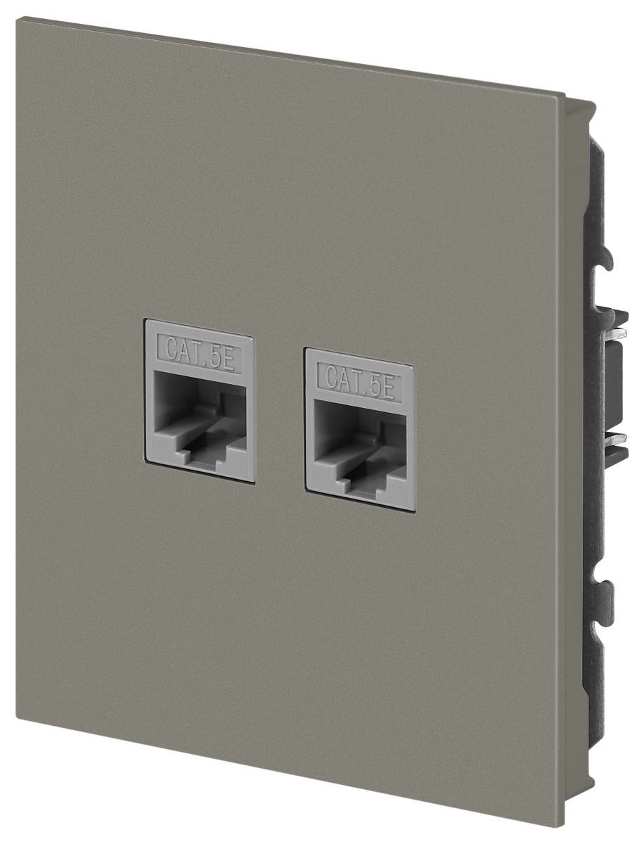 Розетка Эра Arktik 16-3108-07 информационная двойная 2XRJ45 титан Б0070490