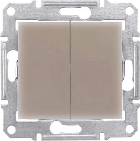 Выключатель двухклавишный Schneider Electric Sedna 10A 250V SDN0300168