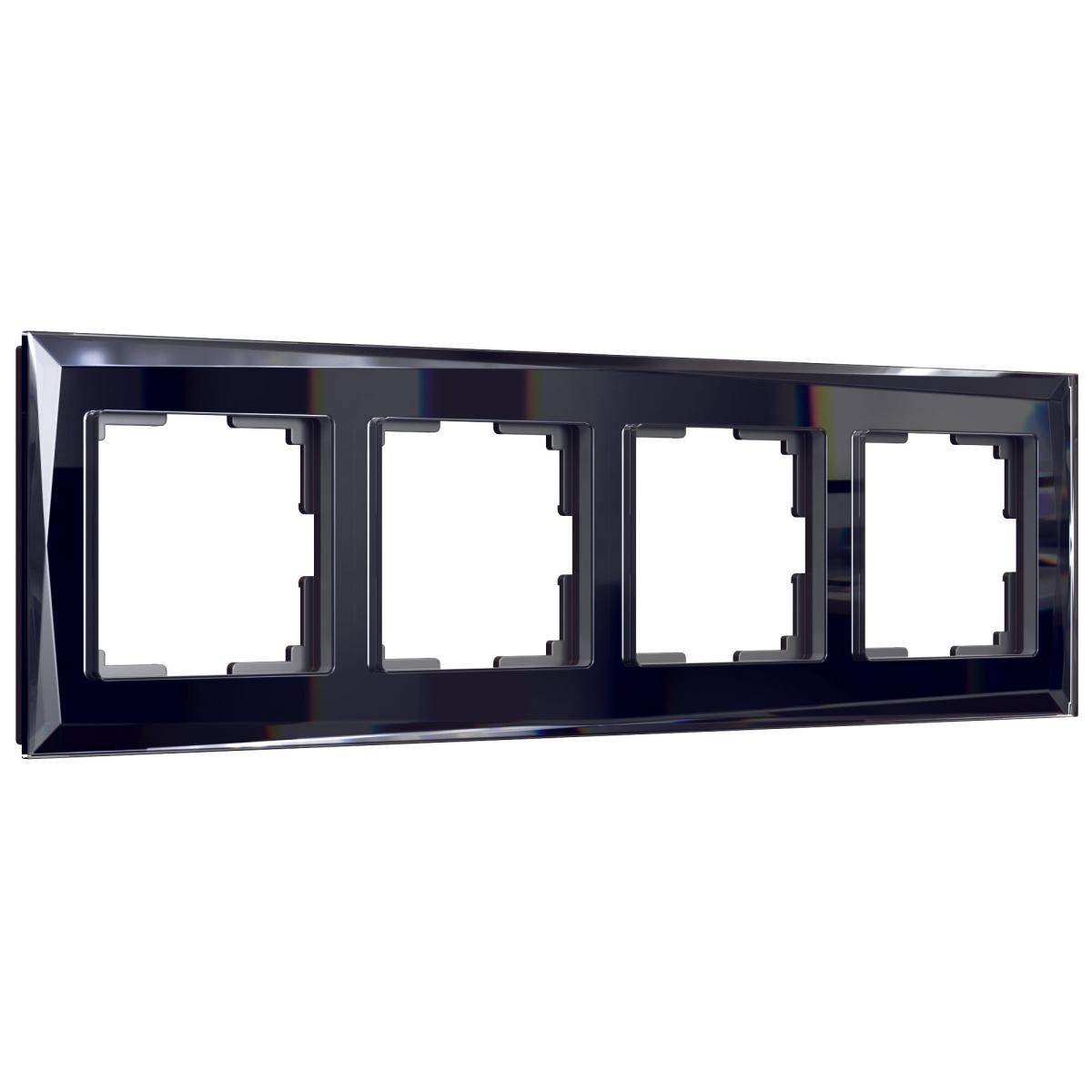 Рамка на 4 поста Werkel Diamant черный W0041208 4690389158841