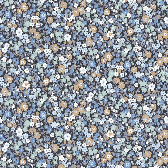 Обои Casadeco 89216518 Pansy Encre / bleu