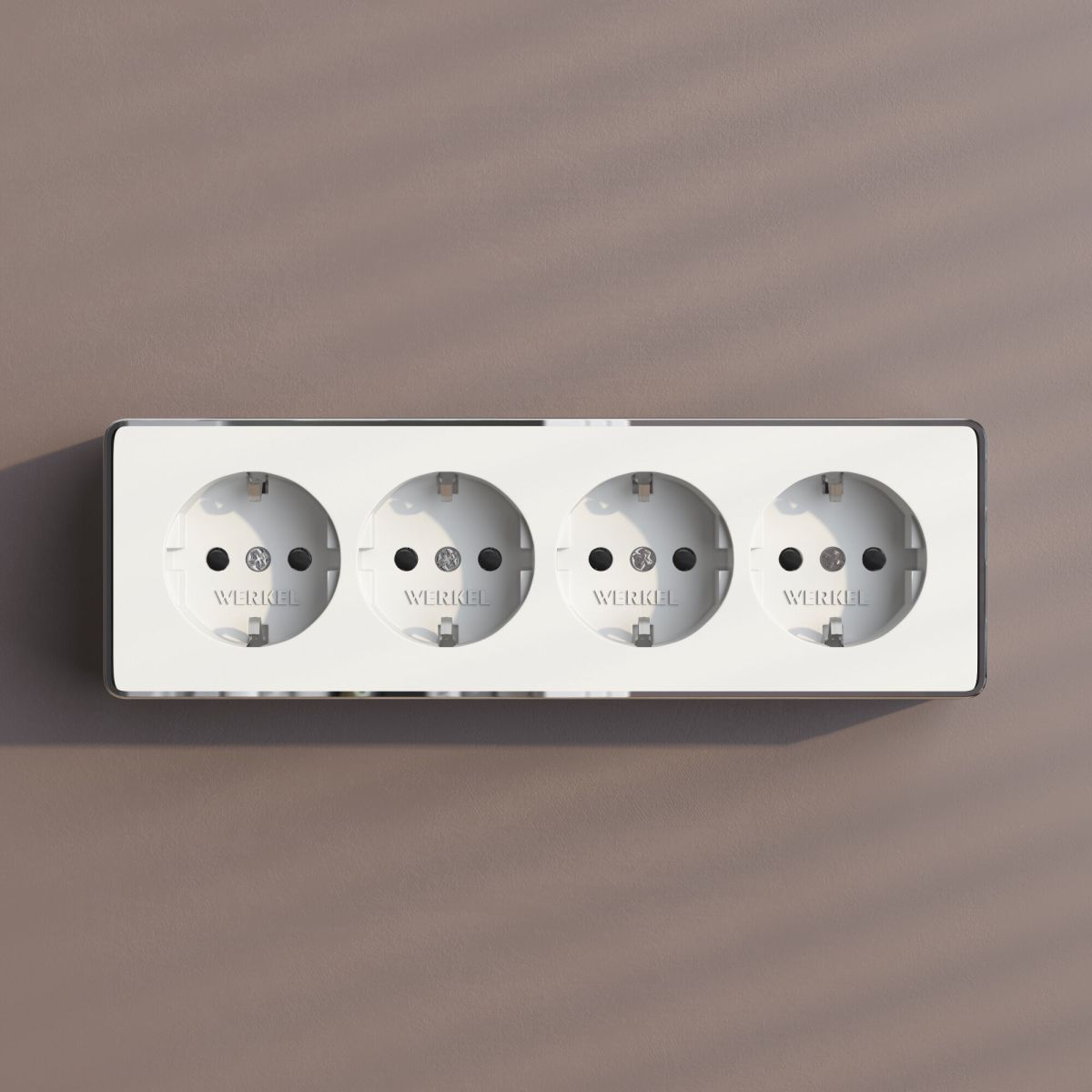 Розетка четверная с заземлением и шторками Werkel Gallant (белый) W5072210 4690389218002 a071252