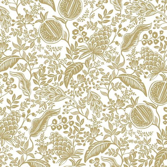 Обои York RP7391 Pomegranate White & Metallic Gold