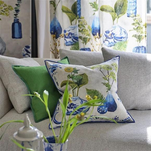 Подушка CCDG1584, Kawana Linen, Cobalt, Designers Guild 50 x 50см
