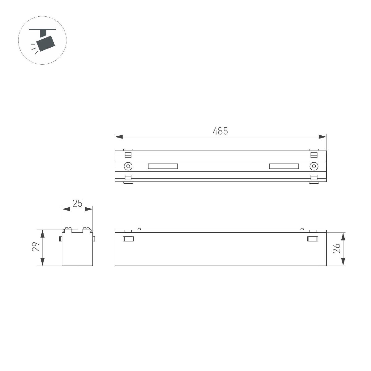 Трековый магнитный светильник Arlight MAG-VIBE-FLAT-L485-24W Day4000-MIX (WH, 100 deg, 48V, TUYA Zigbee) 045020