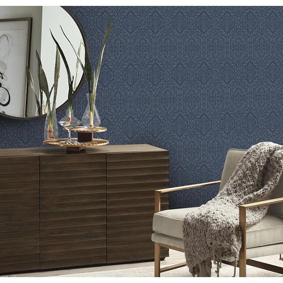 Обои York DM5037 Cathedral Damask Indigo
