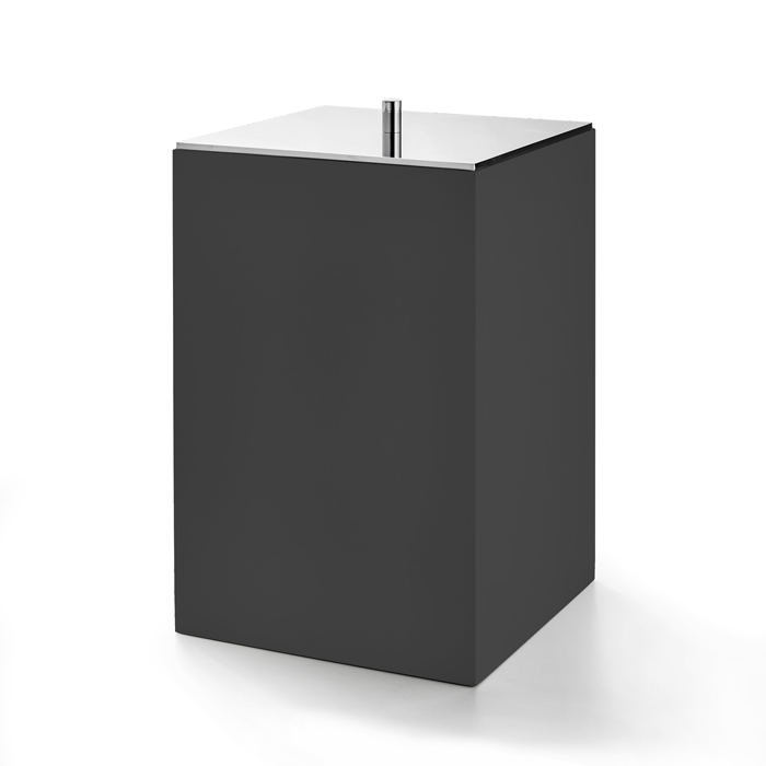3SC Bemood Black Урна с крышкой 20хh32х20 см, цвет: черный/хром