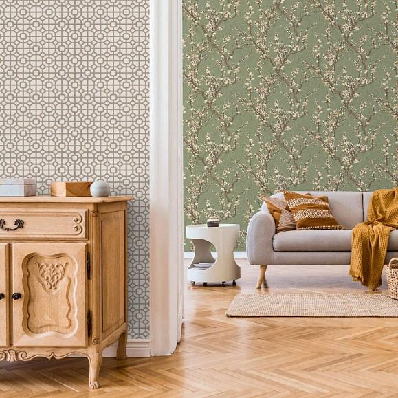 Обои Aura 1908-4 Lattice Brown