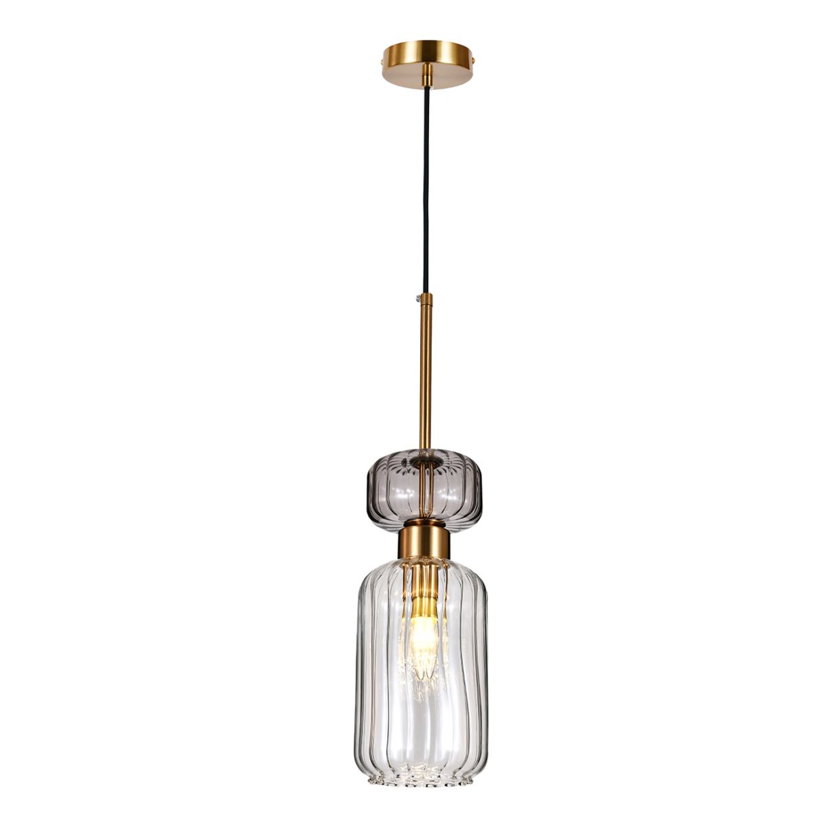 Подвесной светильник Escada Gloss 1141/1S Antique copper/Smoke/Clear