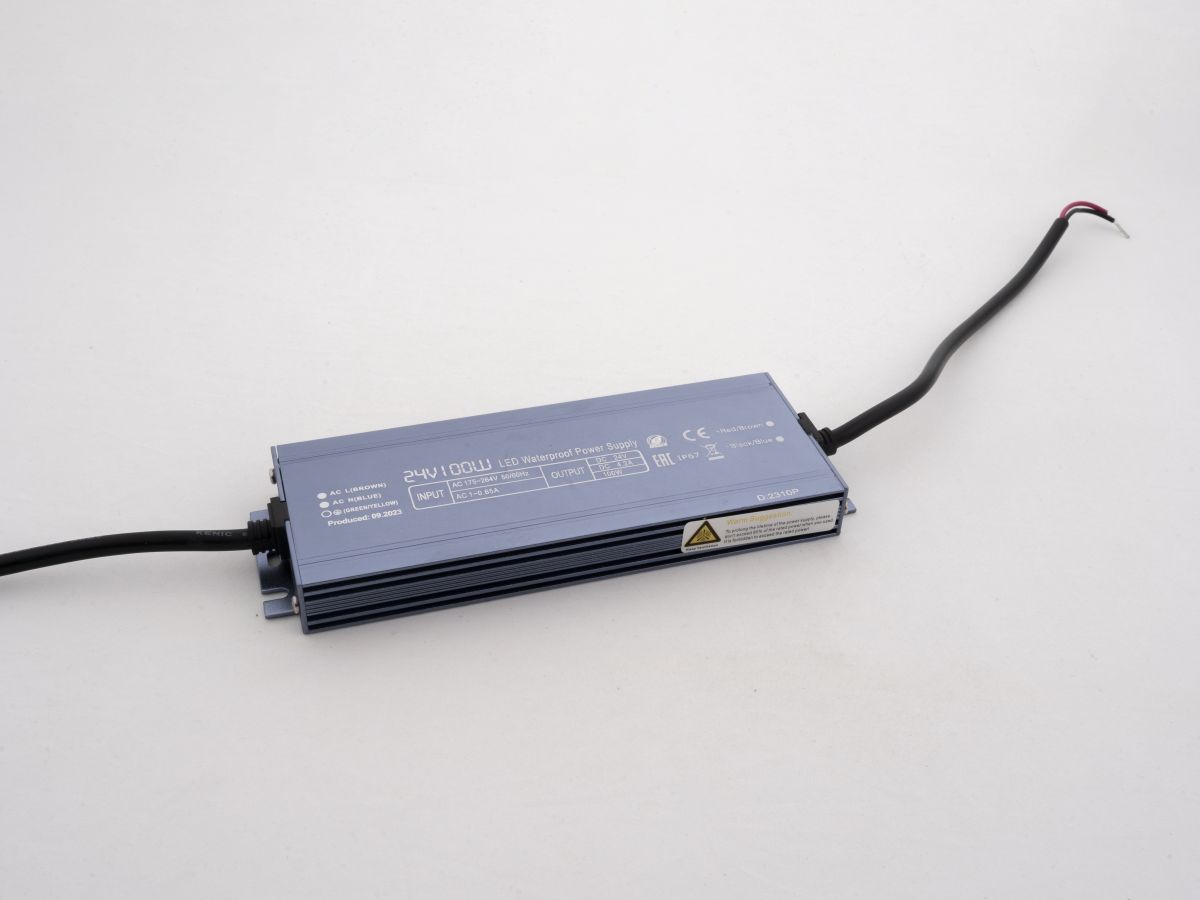 Блок питания LEDS POWER 100Вт 24В IP67 алюминий SLIM 003139