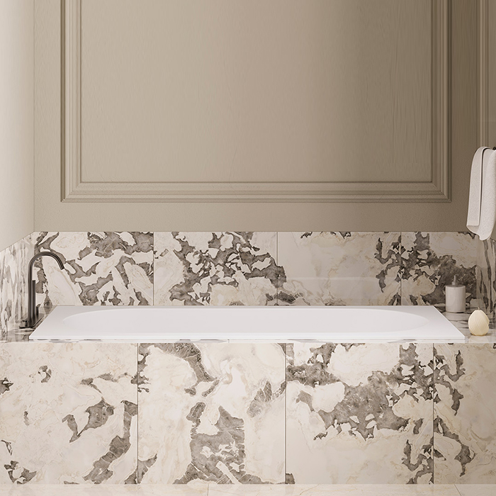 LOFO by Salini Ванна встраиваемая 180х80см, овальная чаша, материал: Solid Surface, цвет: белый матовый