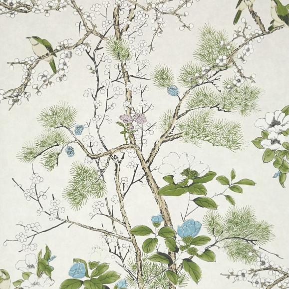Обои Thibaut T13622 Katsura Cream and Lavender