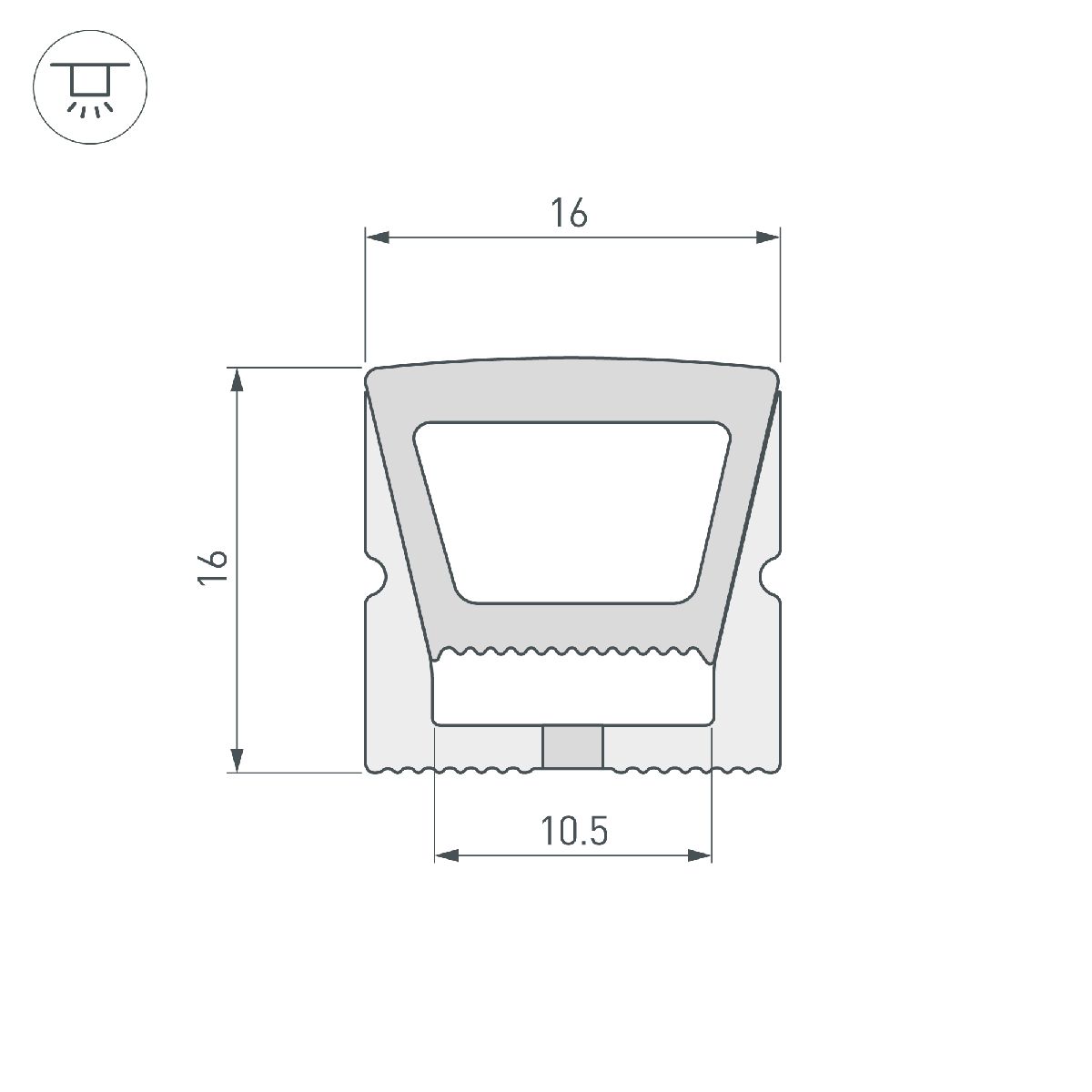 Силиконовый профиль Arlight WPH-FLEX-1616-TOP-S11-50m WHITE 040832