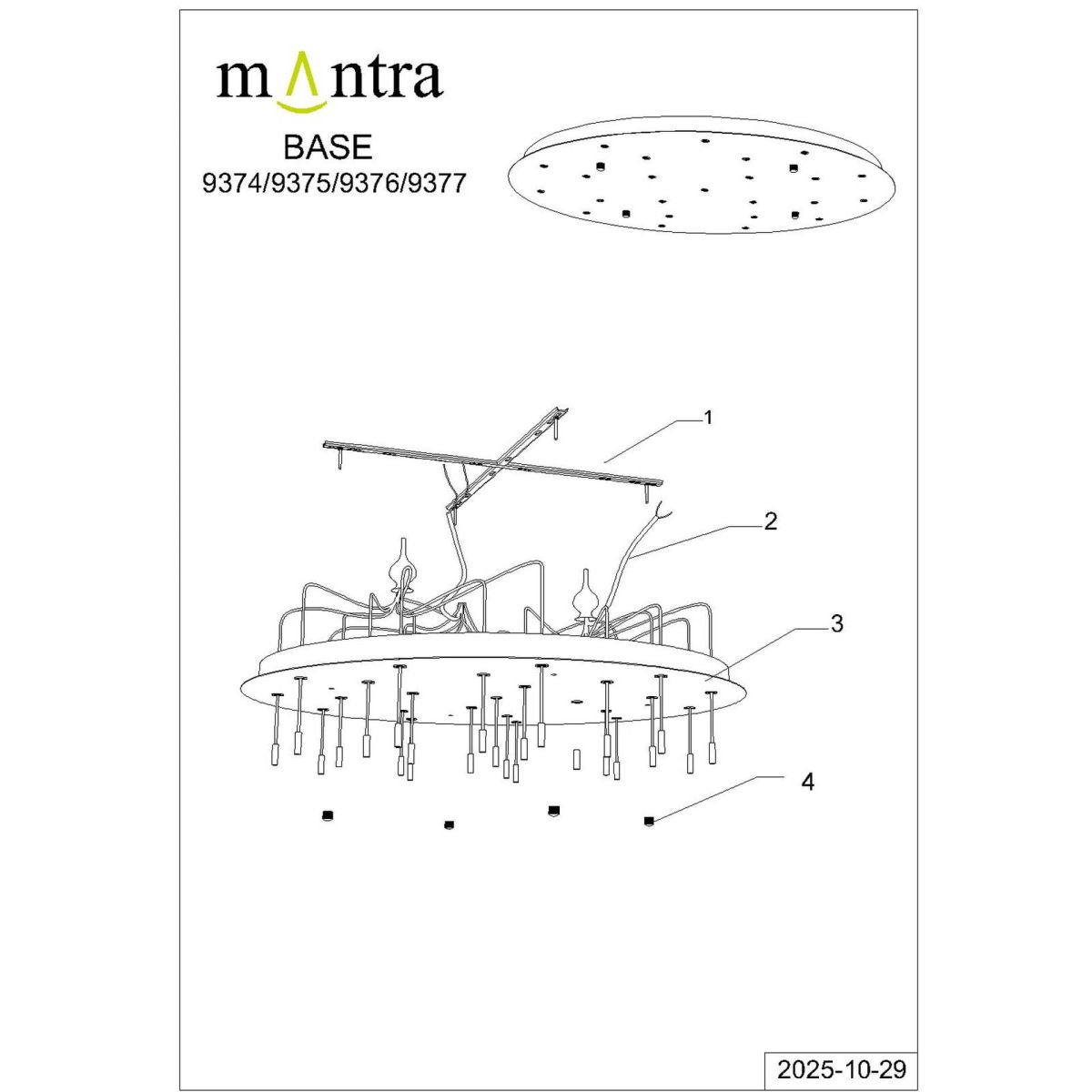 Основание потолочное 24L Mantra Modular Light Florones 9376