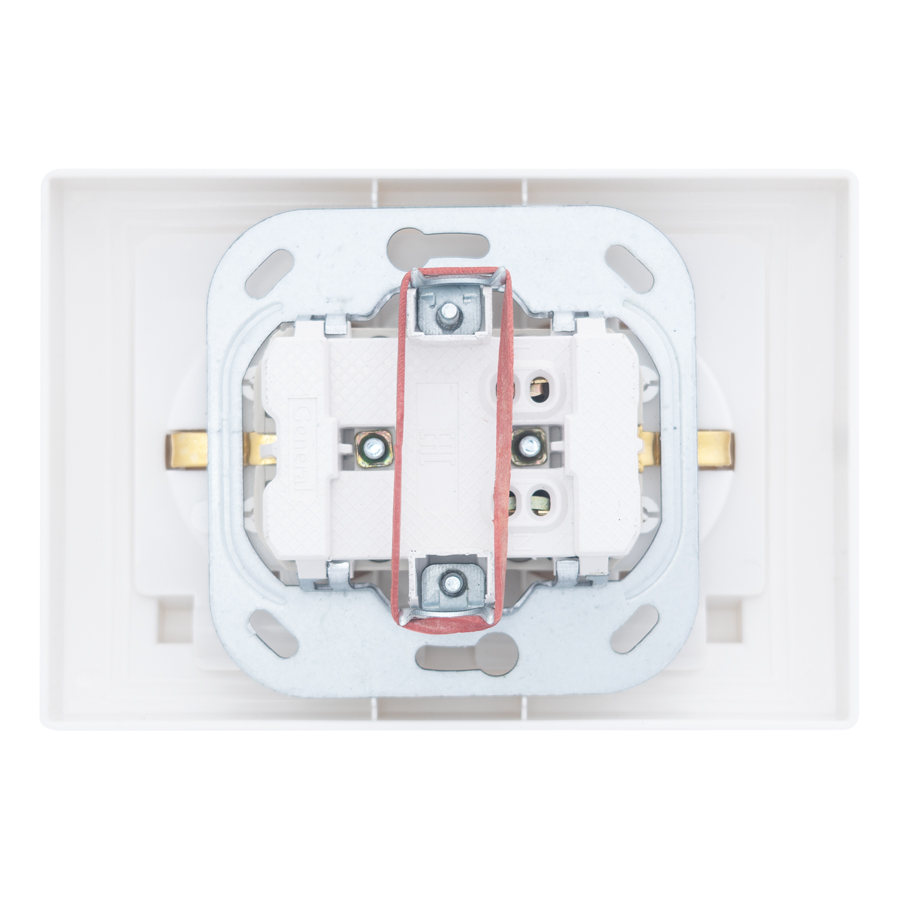 Розетка 2П+З двойная с защ. шт. и крышкой скрытой установки 16А 250В IP44, белая (керамика) "Дельта" 477224