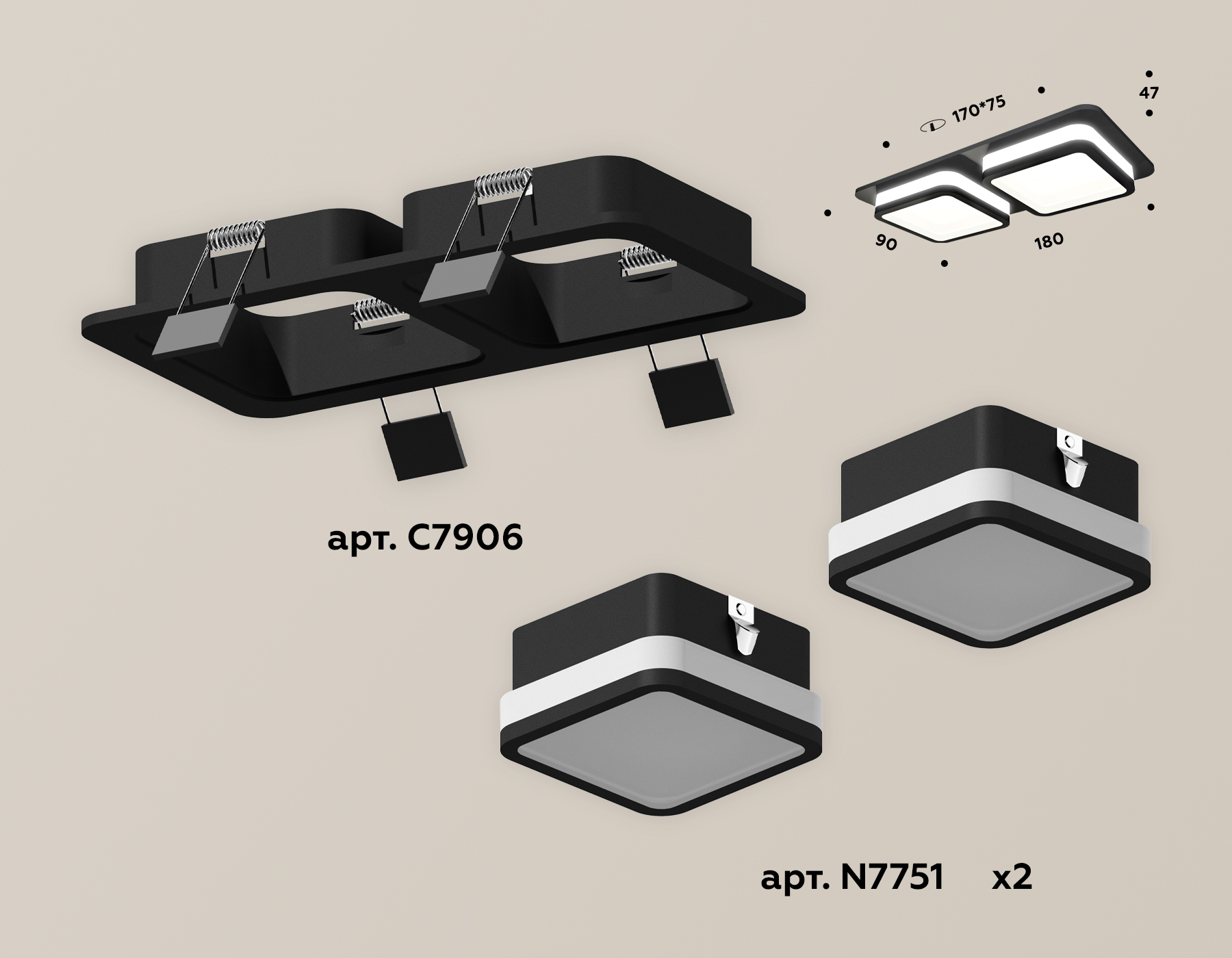 Встраиваемый светильник Ambrella Light Techno XC7906012 (C7906, N7751)