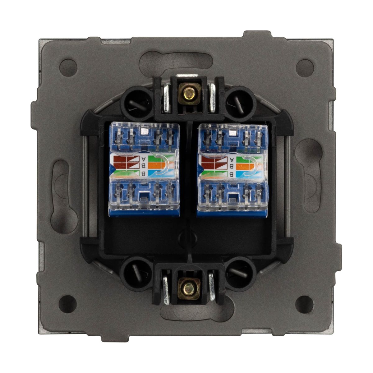 Механизм компьютерной розетки двойной Arlight SCT-TENDO-MPC2-PL-BK (RJ-45, CAT6) 054101