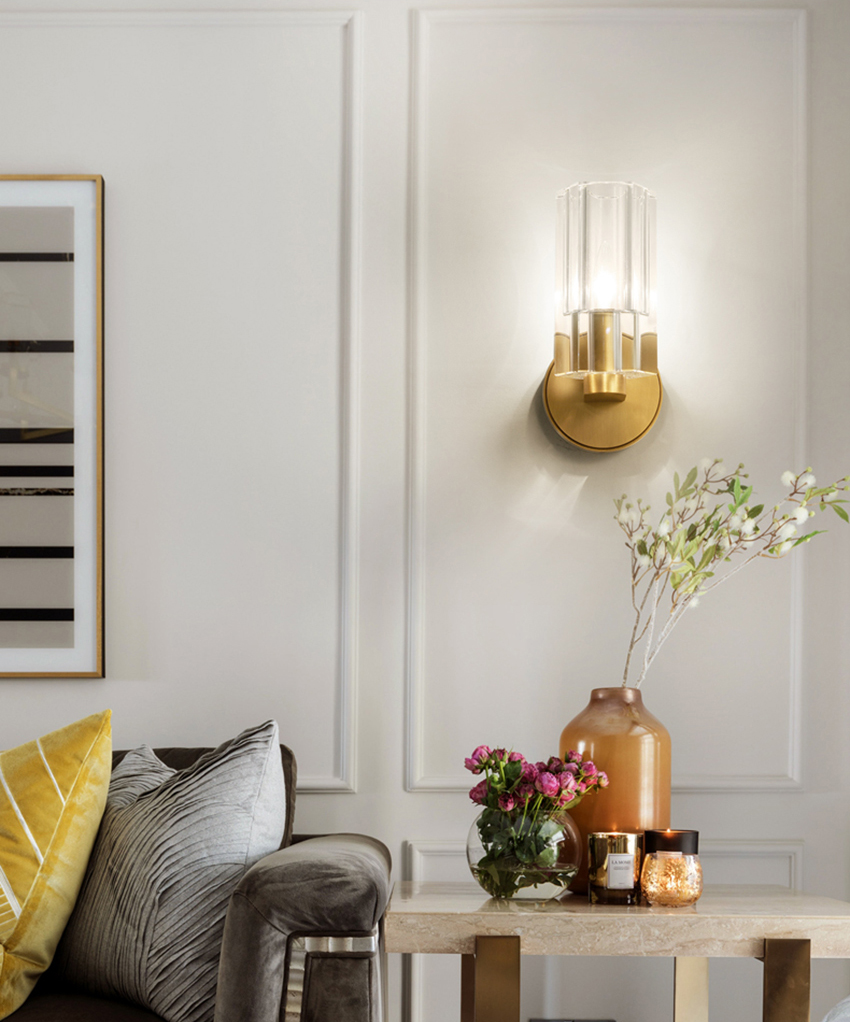 Бра DeLight Collection Wall lamp 8816W gold/clear