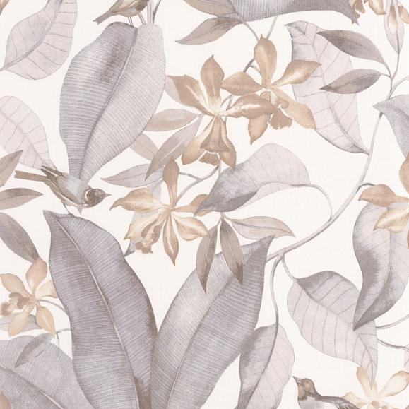 Обои Casadeco SWHT85389242 Birdsong Taupe / Gris