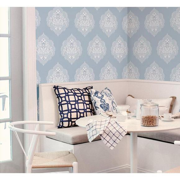 Обои York DM4985 Signet Medallion Damask Sky
