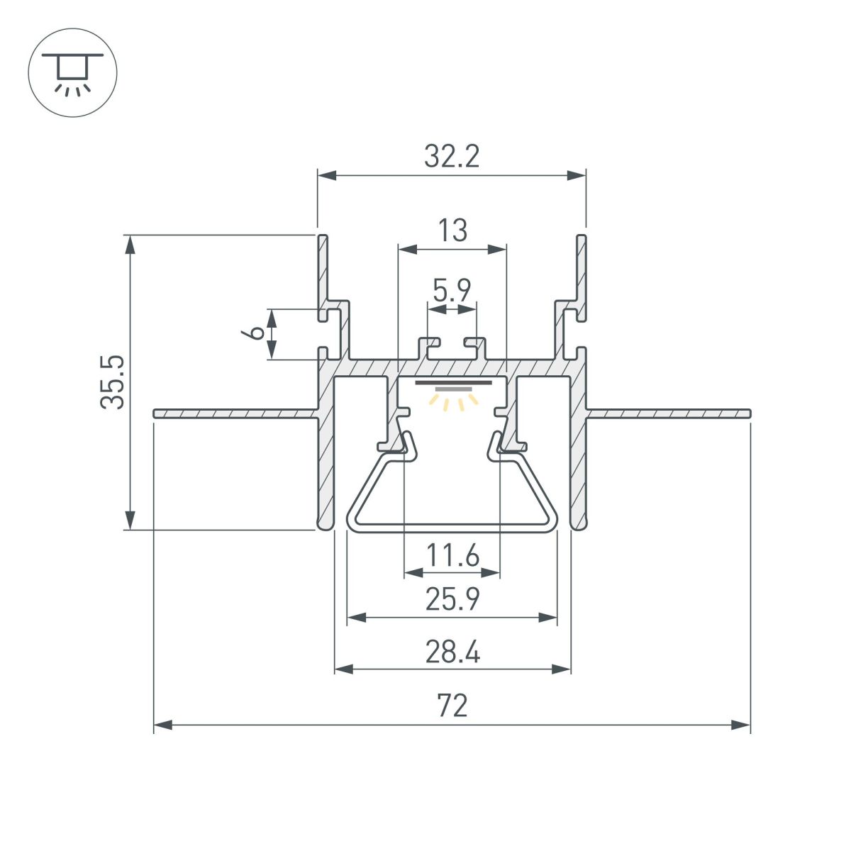 Профиль с экраном Arlight STRETCH-CEIL-CENTER-S-1000 044273