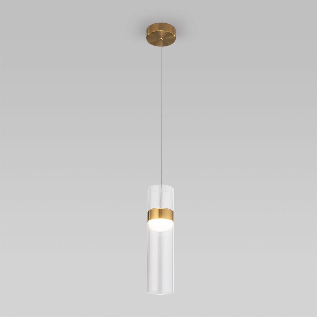 Подвесной светильник Eurosvet Lumen 50244/1 LED латунь/прозрачный a061286