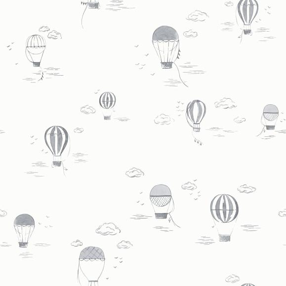 Обои Casadeco 200859808 Balloons In The Clouds Anthracite