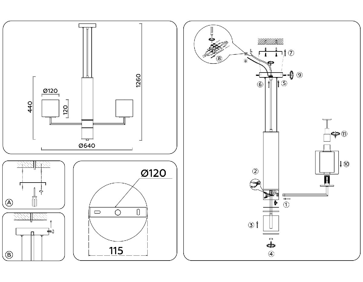 Подвесная люстра Ambrella Light High Light Heigh Light LH56001