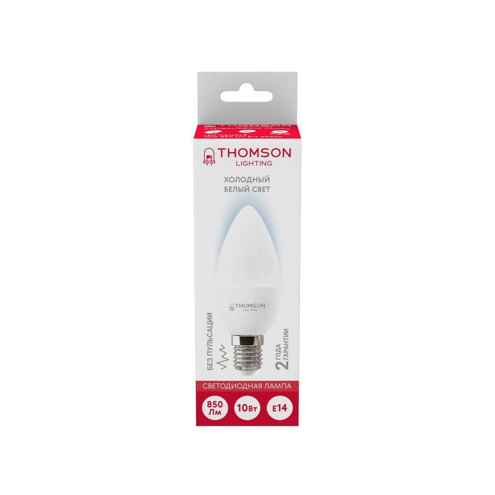 Лампа светодиодная Thomson E14 10W 6500K свеча матовая TH-B2309