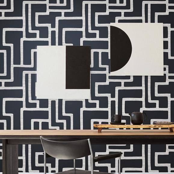 Обои York BW3831 Graphic Polyomino Black/White