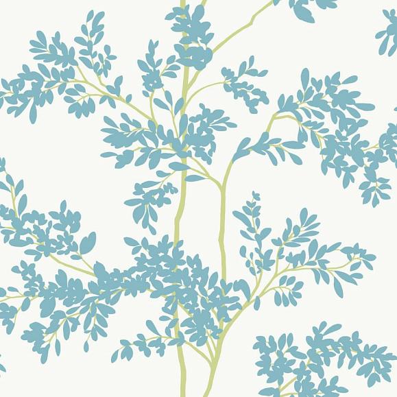 Обои York BL1803 Lunaria Silhouette White/Aqua