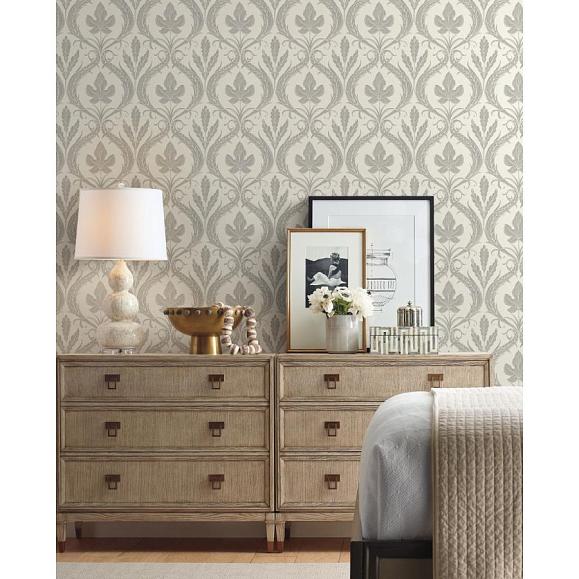Обои York DM4925 Adirondack Damask Grey/Beige