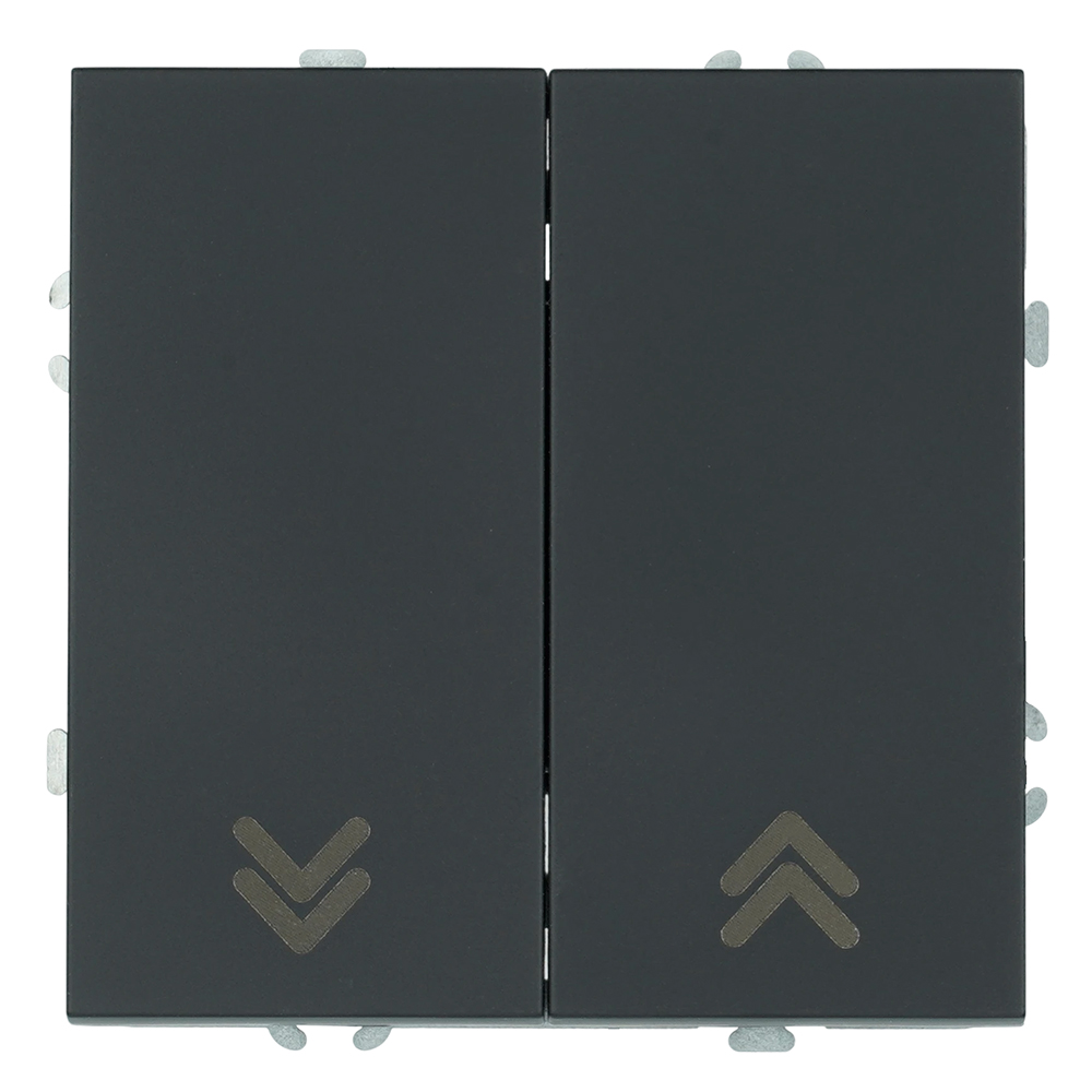 Выключатель двухклавишный Stekker Эмили RSW10-5116-05 черный уголь soft touch 50824