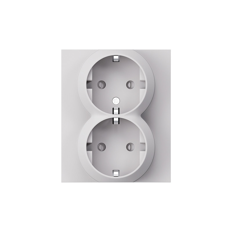 Розетка SETE 2-ая с/з с/у, со шторками 16А жемчуг IP20/IP44 KRANZ KR-79-0703-1
