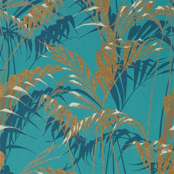Обои Sanderson 216640 Palm House Teal/Gold