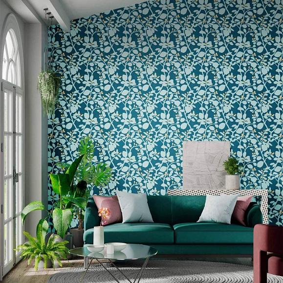 Обои Harlequin 112764 Ardisia Amazonia/Teal/ Gold