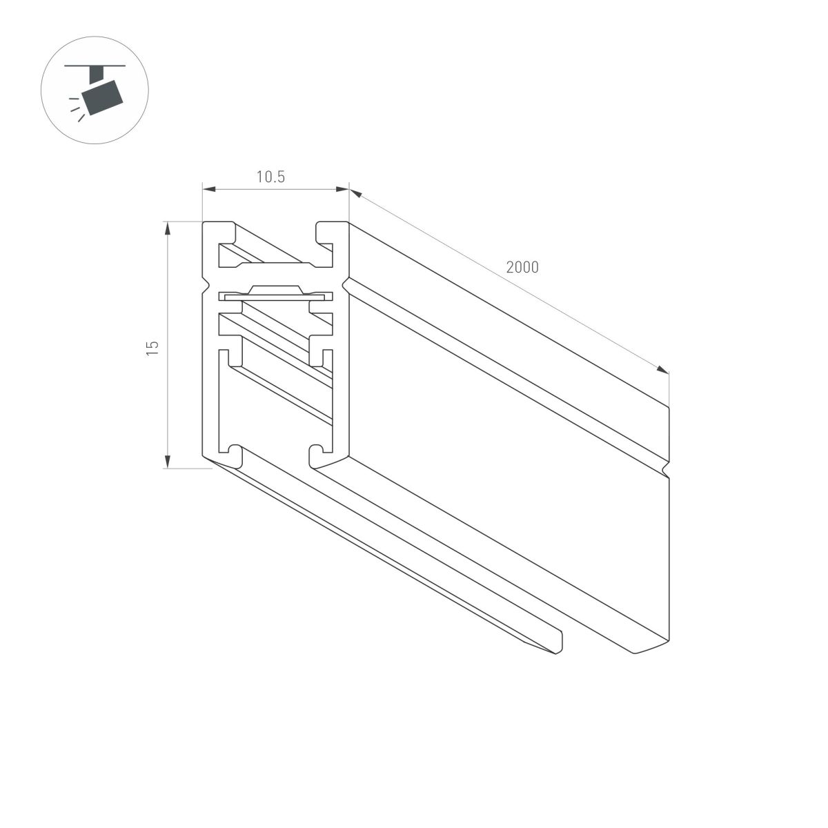 Шинопровод магнитный накладной Arlight MAG-MICROCOSM-TRACK-1115-1000 (WH) (IP20 Металл) 062322