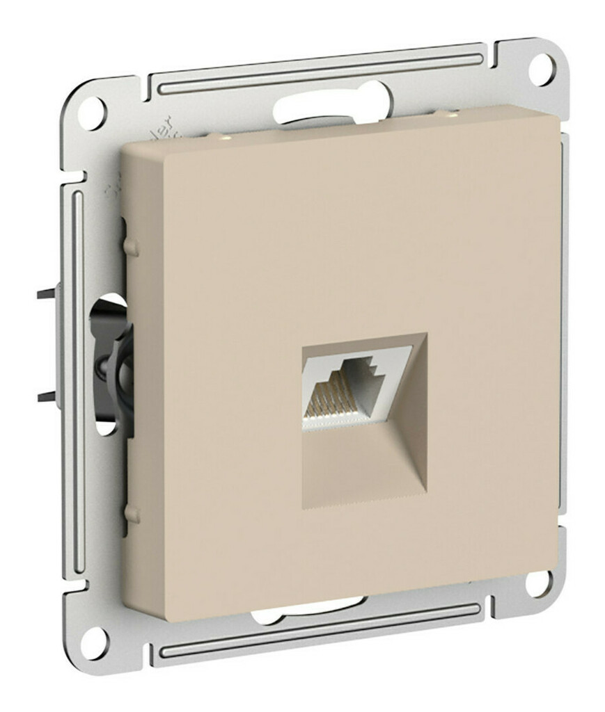 Розетка компьютерная RJ45, кат. 5Е, механизм Systeme Electric AtlasDesign Песочный ATN001283